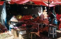 Verkaufsstand auf dem Markt in Huancayo